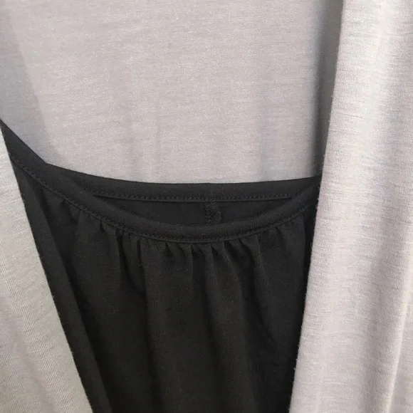 AS U WISH Medium Layered Belted Dress Colorblock Black Gray Short Sleeve NWOT - Picture 5 of 16